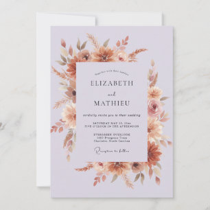 Invitación Boda Otoñal Terrosa de Lavanda