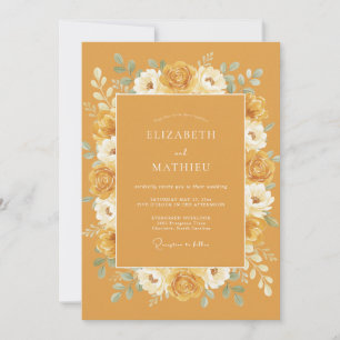 Invitación Boda Otoñal Terrosa Mostaza