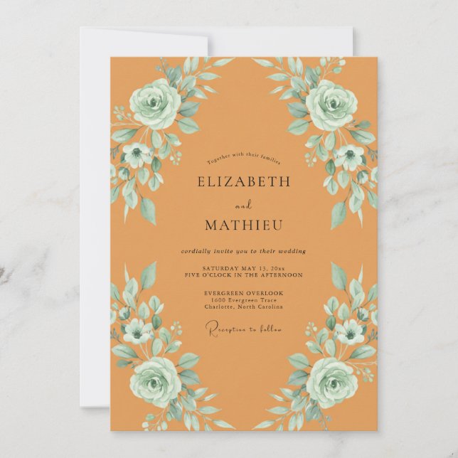Invitación Boda Otoñal Terrosa Ocre (Anverso)