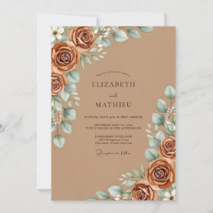 Invitación Boda Otoñal Terroso de Siena
