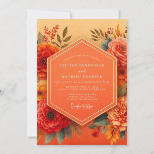 Invitación Boda Otoñal Vibrante de Marigold