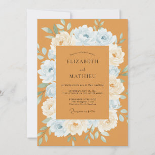 Invitación Boda Otoñal Vibrante de Naranja Quemada
