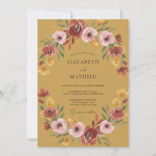 Invitación Boda Otoñal Vibrante de Ocre
