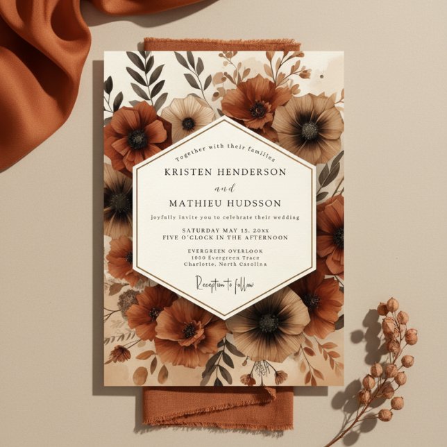 Invitación Boda Otoño Flor de Sienna (Subido por el creador)
