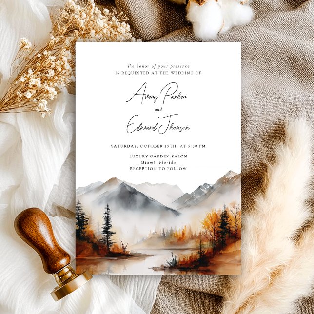 Invitación Boda otoño moderna simple (Subido por el creador)