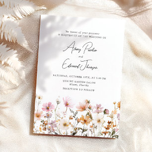 Invitación Boda otoño Rústica Simple Acuarela