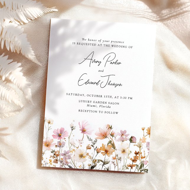Invitación Boda otoño Rústica Simple Acuarela (Subido por el creador)