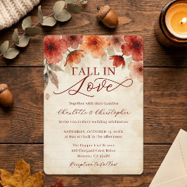 Invitación Boda Otoño Terracota Floral Enamorarse