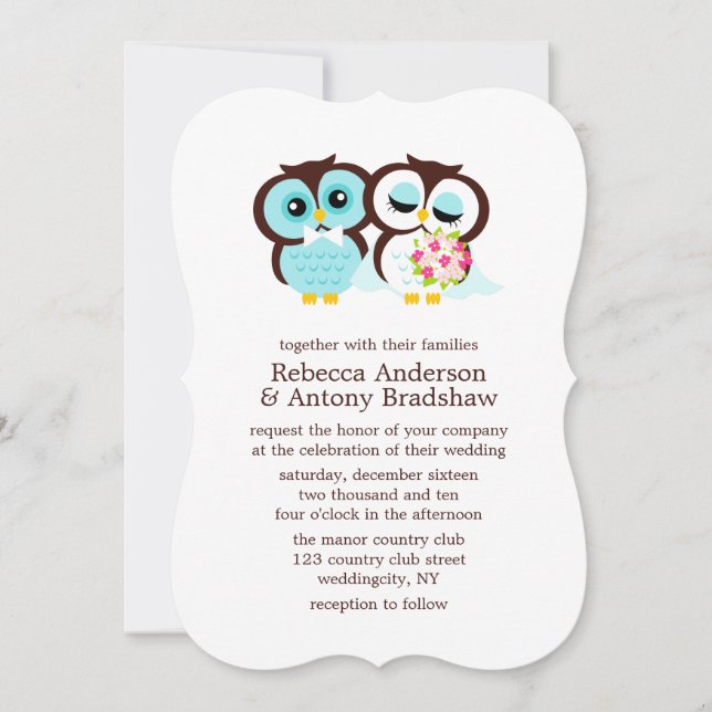 Invitación Boda Owls (Anverso)