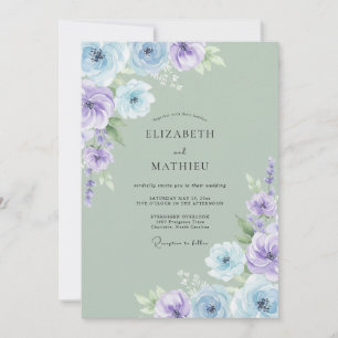 Invitación Boda Pacífica de Verde Salvia en la Naturaleza