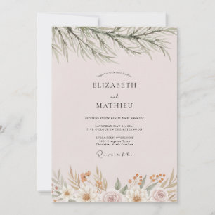Invitación Boda pacífica en bosque rosa rubor