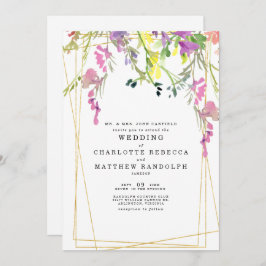 Invitación Boda padre floral de flor silvestre multicolor