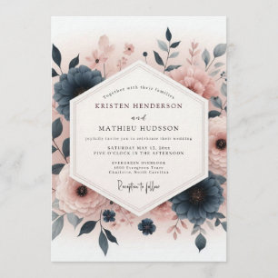 Invitación Boda Painterly de Slate Blush