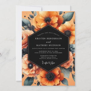 Invitación Boda Painterly Marigold Noir