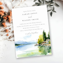 Boda Paisaje Acuarela Lago de Ginebra Suiza