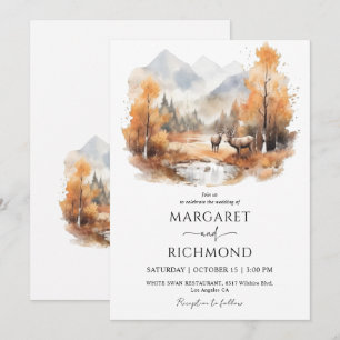 Invitación Boda Paisaje Bosque Montañoso Arbolado