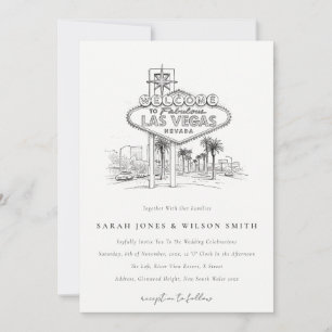 Invitación Boda paisaje esbozo Las Vegas Nevada
