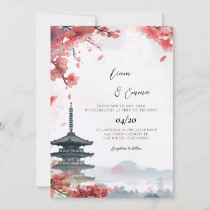 Invitación Boda Paisaje Tradicional Japonés Kyoto
