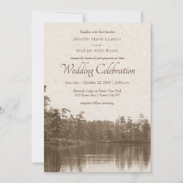 Invitación boda paisajista del lago de montaña plácido
