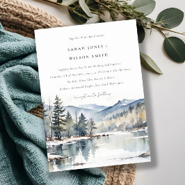 Invitación Boda paisajista del lago Winter Snow Mountain