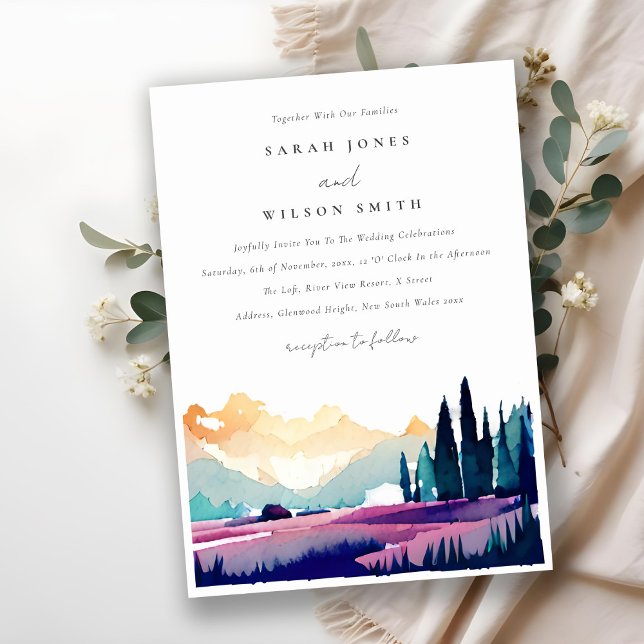 Invitación Boda paisajístico de los campos de Lilac (Subido por el creador)