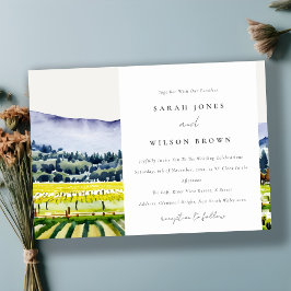 Invitación Boda paisajístico de viñedos de Napa Valley Waterc