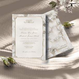 Invitación Boda Paisley formal Champagne ID767