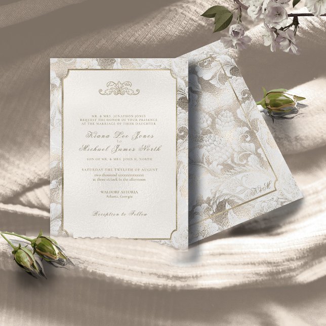 Invitación Boda Paisley formal Champagne ID767 (Subido por el creador)