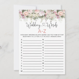 Invitación Boda Palabras A-Z Juego de ducha de novia