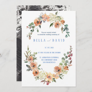 Invitación Boda Pampas Grass Floral Burgundy Terracotta
