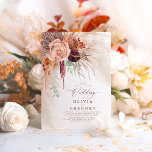 Invitación Boda Pampas Grass Floral Burgundy Terracotta<br><div class="desc">colores naranja,  rojo burdeos y terracota invitaciones a bodas tropicales</div>