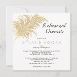 Invitación Boda Pampas Grass Tan En Ensayo Blanco