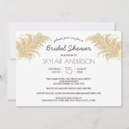 Invitación Boda Pampas Grass Tan En La Ducha Blanca De Novias