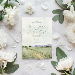 Invitación Boda panorámico verde