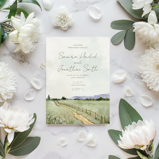 Invitación Boda panorámico verde (Subido por el creador)