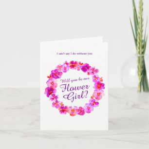 Invitación Boda pansy rosa, ¿serás mi chica de flores?