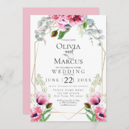 Invitación BODA | Papas rosadas y follaje