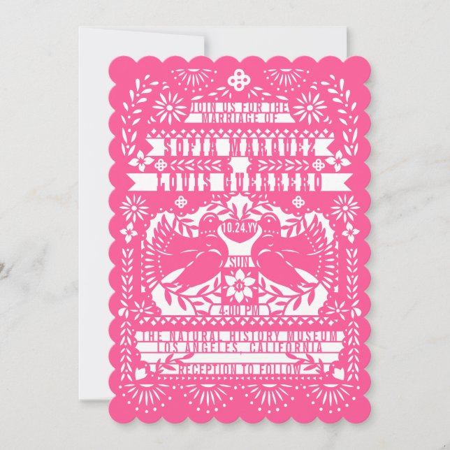 Invitación Boda Papel Picado (Anverso)