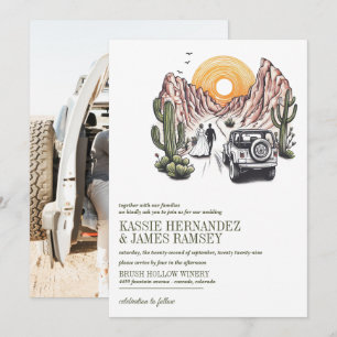 Invitación Boda Pareja Cañón Offroad