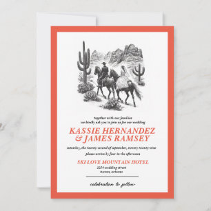Invitación Boda Pareja de Cañón de Caballo