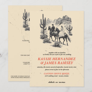 Invitación Boda Pareja de Cañón de Caballo