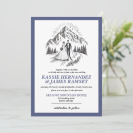 Invitación Boda Pareja de Esquí