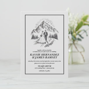 Invitación Boda Pareja de Esquí