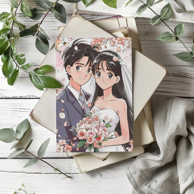 Invitación Boda Pareja Retro Anime (Subido por el creador)