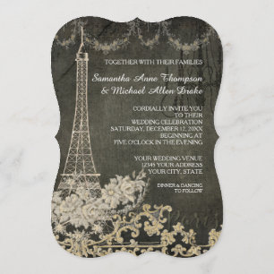 Invitación Boda parisino de Chalkboard Glam Vintage