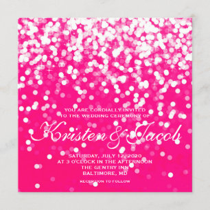 Invitación - Boda parkling rosa caliente