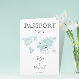 Invitación Boda Pasaporte de Destino Gold World Map Invita