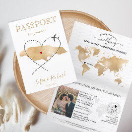 Invitación Boda Pasaporte de destino Jamaica Map QR Code