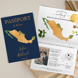 Invitación Boda Pasaporte de destino Marcado de México