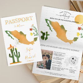Invitación Boda Pasaporte de destino Marcado de México
